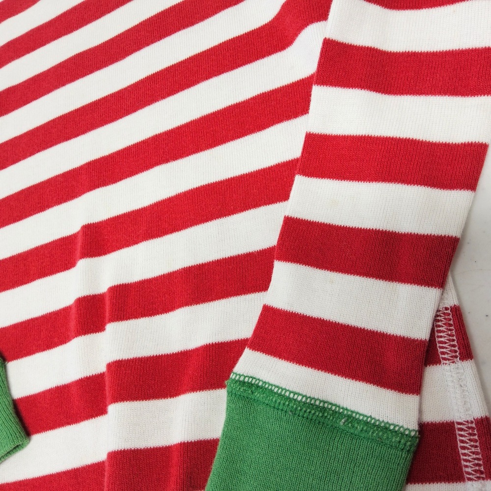 Hanna‎ Andersson Pajama Set Kids Size 3 Red White Green Striped Organic Cotton - Picture 2 of 9